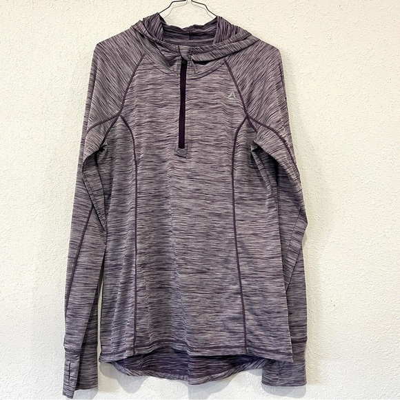 Reebok Women’s Heathered Purple Quarter-Zip Pullover Size Large - Picture 1 of 5